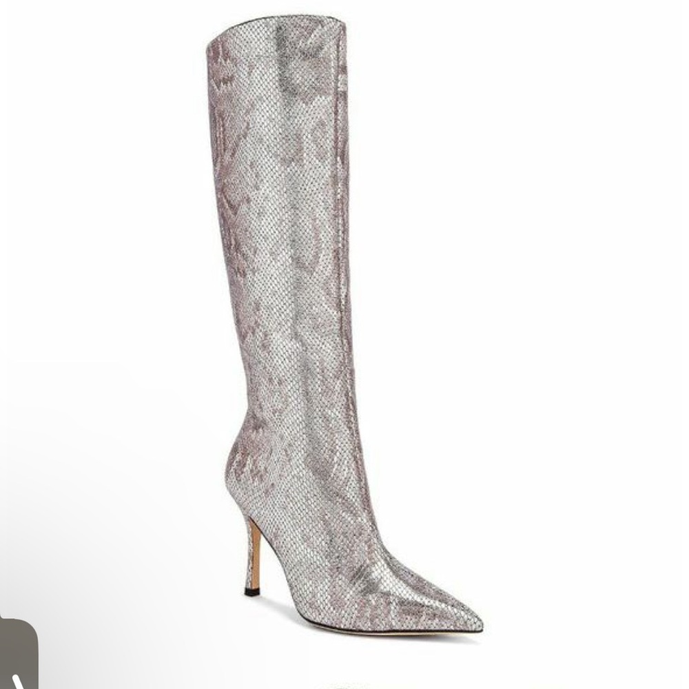 Larroude Kate Boot in Snake Metallic Women's Knee High